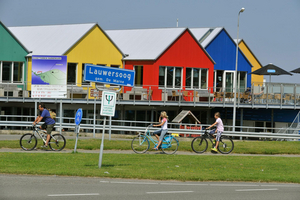 fietsers in Lauwersoog