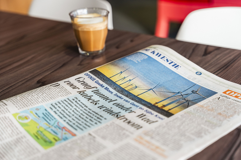 Een impressie van de open brief in De telegraaf