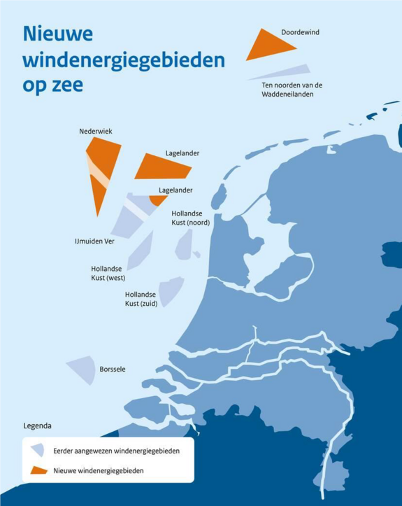 Windenergiegebieden op zee