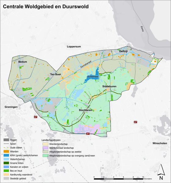Landschapskaart Centrale Woldgebied en Duurswold