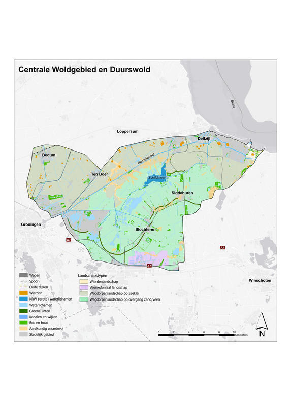Landschapskaart Centrale Woldgebied en Duurswold