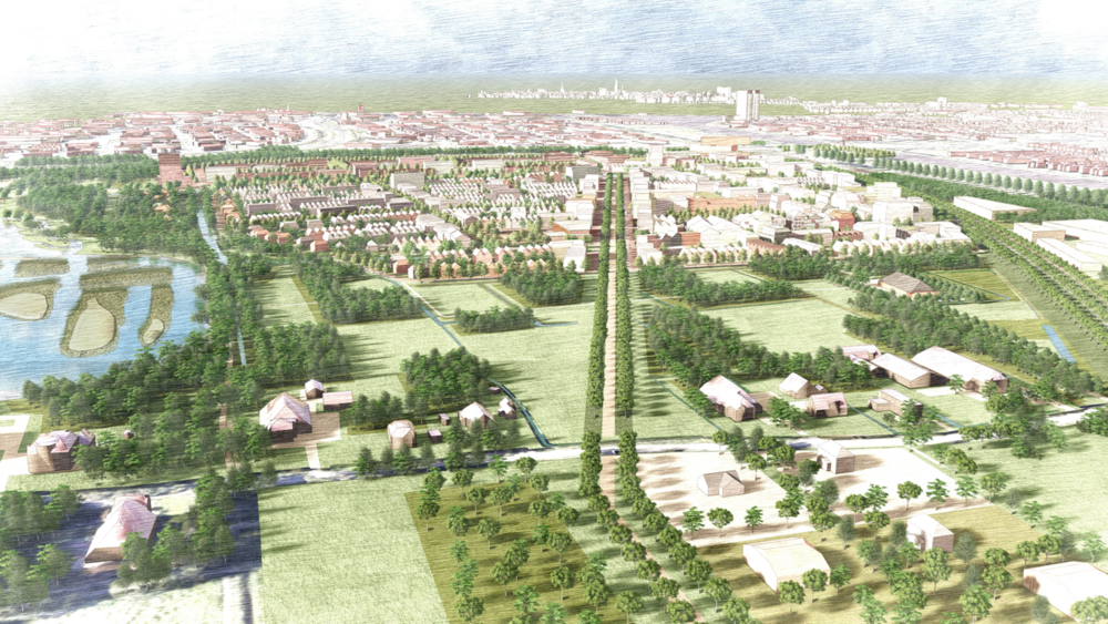 een impressie van de Uitbreiding Driebondsbos met meer bos