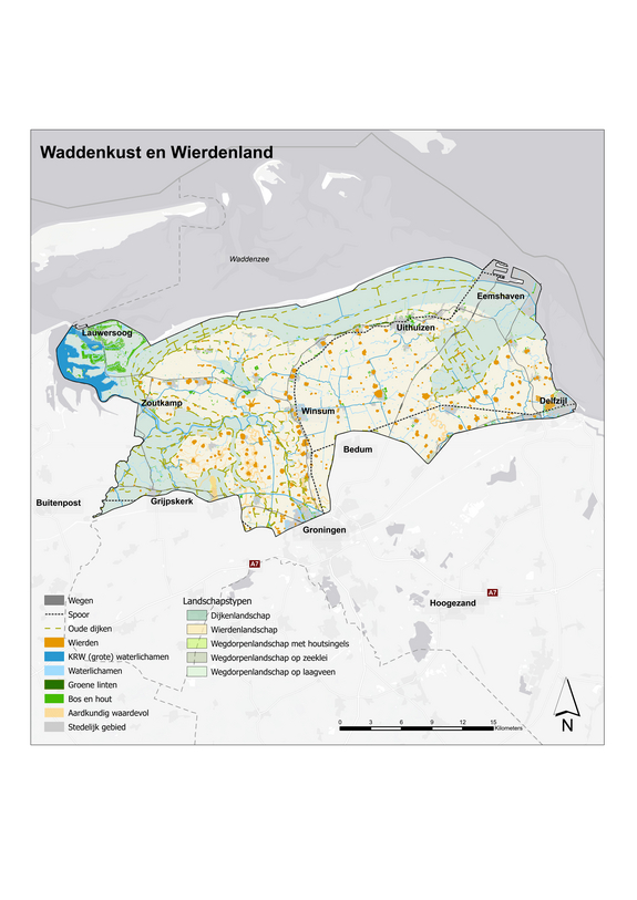 Landschapskaart Waddenkust en Wierdenland