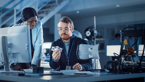 Man en vrouw aan het werk