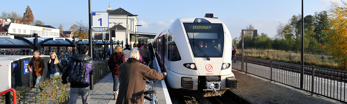 trein op het station in Winschoten